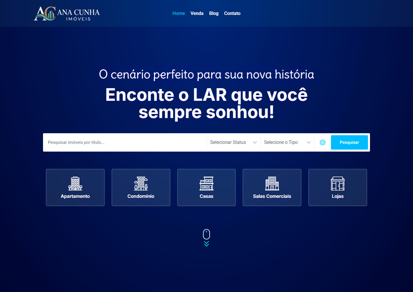 Site Ana Cunha Imóveis 